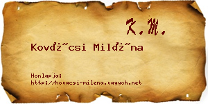 Kovácsi Miléna névjegykártya