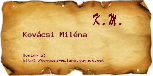 Kovácsi Miléna névjegykártya