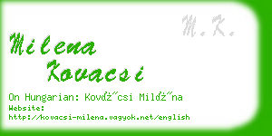 milena kovacsi business card